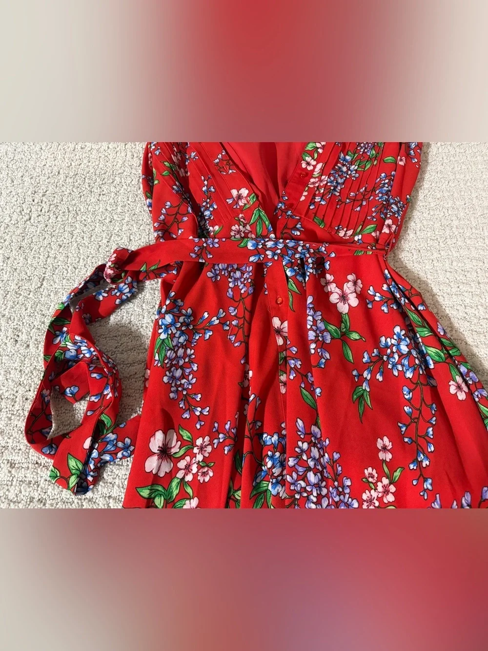 Nanette Lepore Red Floral dress - Picture 9 of 12